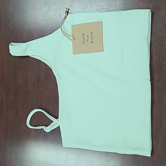 Stone Fox Swim Other - NWT Stone Fox Asana Sports Bra Shirt Flax Waffle Green M